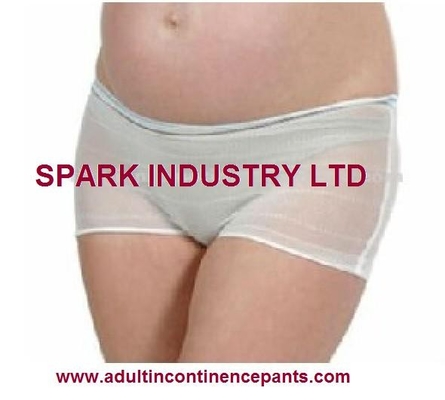 Stretchable And Breathable Polyesters Disposable Maternity Briefs Use With Sanitary Pad