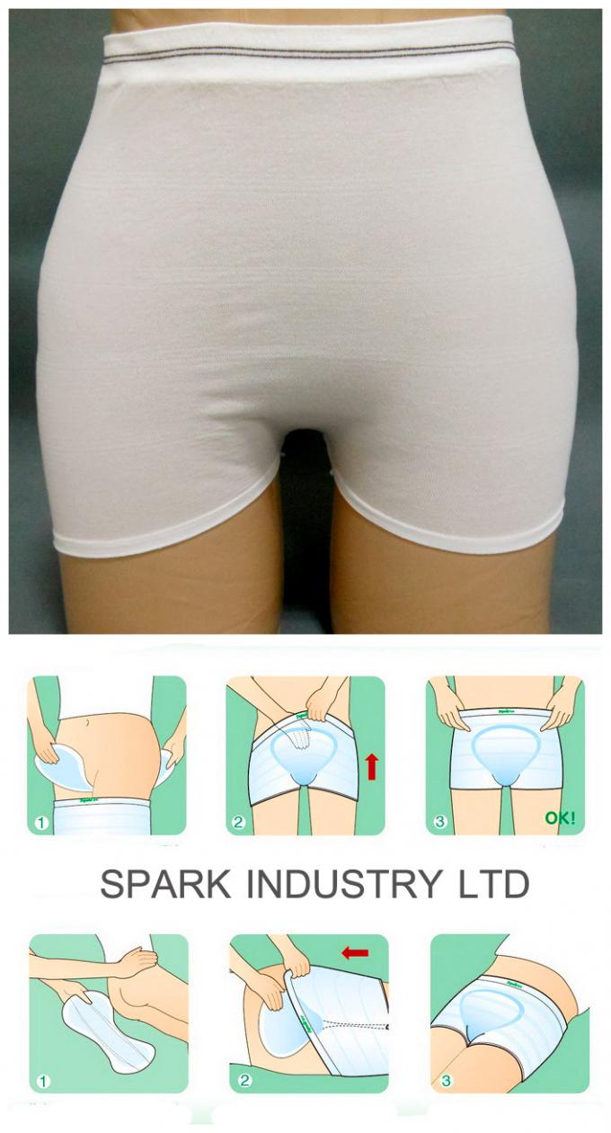 Washable Incontinence Briefs Fine Meshed Pants White Seamless Incontinence Fix Pants