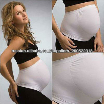 Anti-Radiation Seamless Maternity Belly Bands White / Black With Nylon